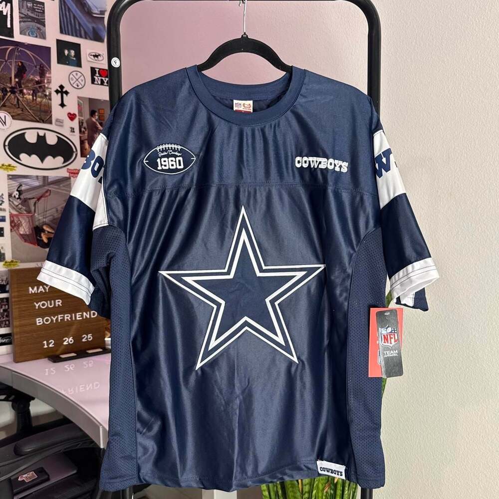 Ultra Game NFL Dallas Cowboys Football Jersey Navy Blue Medium New With Tags